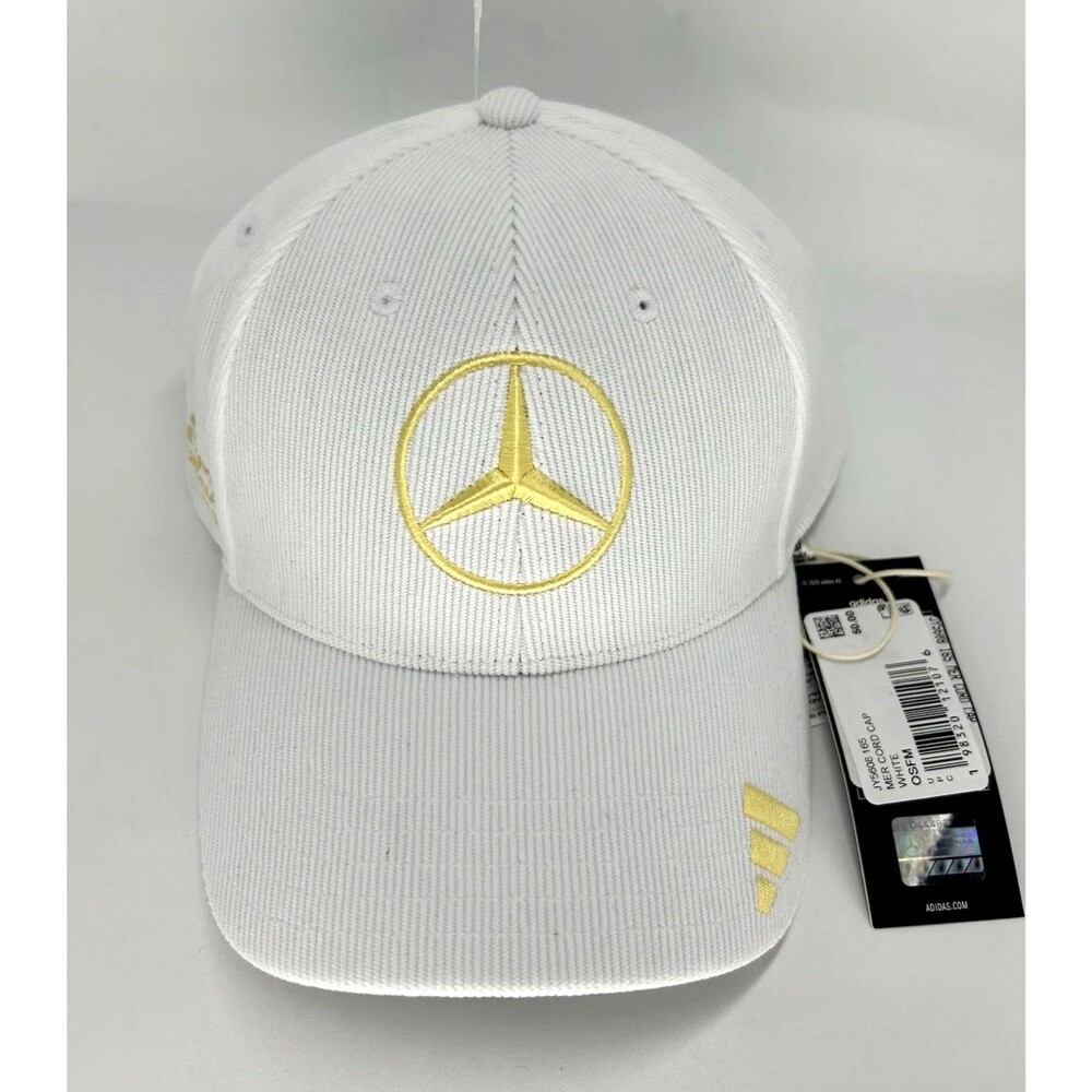 Adidas Mercedes AMG Petronas F1 Corduroy Hat Cap Strapback Adjust white JY5608